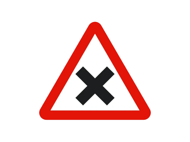 Знак P-2: косой крест X