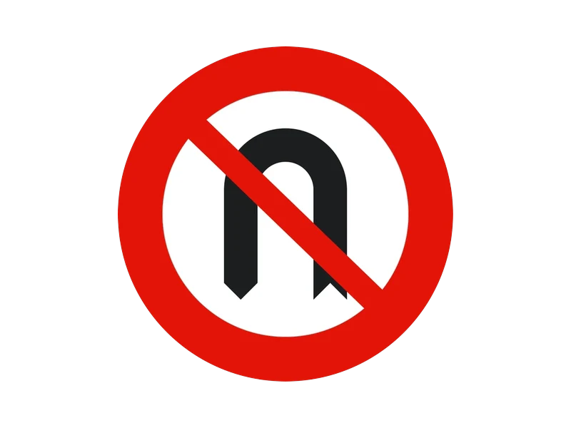 Знак R-304: перечёркнутый разворот