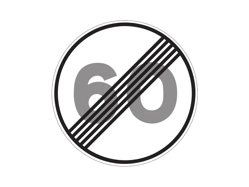 Знак R-501: перечёркнутая цифра 60